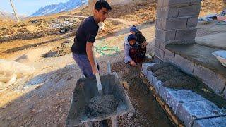 "Cementing the wall of the hut with Abu and cooking a delicious lunch with Ali"