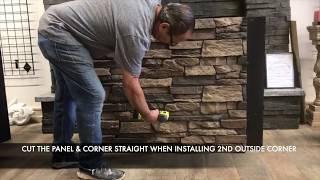 How to Install Fake Stone Wall Panels Between Corners DIY