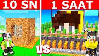 10 SANİYE ZOMBİ KIYAMET SIĞINAĞI VS 1 SAAT  | Minecraft