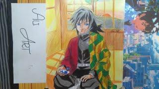 Speed drawing Giyu tomioka demon slayer (Ali art)