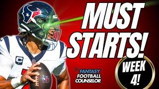 Must Start Players for Fantasy Football Week 4: Complete Prep Guide!