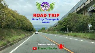 Driving in Japan toward Hofu from Ube City in Japan