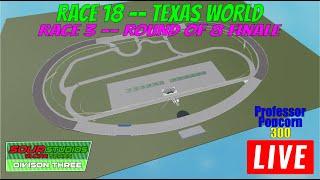 Professor Popcorn 300 @ Texas World Speedway -- SSRSD3 S2 Race 18 Round of 8 Finale