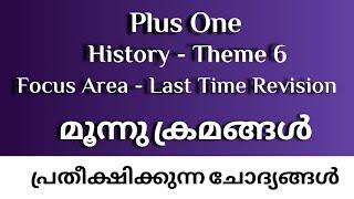 Plus One History Focus Area Malayalam | Plus One History Revision | Plus One History Theme 6