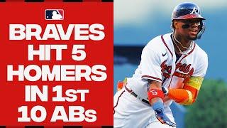 The Braves hit 5 homers in 1st 10 at-bats! (Ronald Acuña Jr. goes deep twice!)