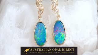 Gold Earrings, Green Earrings, Opal Stud Earrings - Australian Opal Direct | Worldwide Shipping