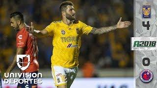 Tigres 4-0 Veracruz - GOLES y RESUMEN - Jornada 6 Apertura 2018 Liga MX