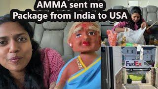 அம்மா அமெரிக்கா வரமாட்டாங்க போல??? வீட்டுக்குPACKAGE CAME India to USA~ Unboxing ~ Family Traveler