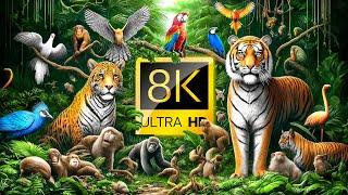 TOP 50 / Most Beautiful Exotic Jungle Animals 60FPS 8K ULTRA HD