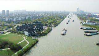 Bird's eye view of the Grand Canal in China