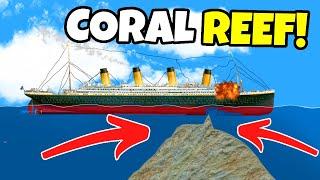 SHIPS VS CORAL REEF In Floating Sandbox Simulation!