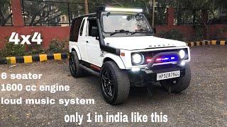 maruti gypsy|modified|4X4|hard top|  front laura seats| loud music setup| spacers | customized gypsy