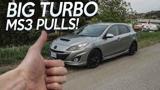 BIG TURBO MazdaSpeed 3 FIRST Startup & Pulls!