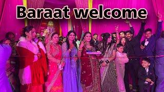 Baraat welcome/ dulhe ka welcome kiya #pinkakhox #familyvlog #wedding #baraatdance