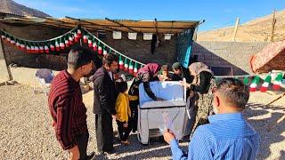 A large rural family Ariya and Mahdi bought a washing machine.