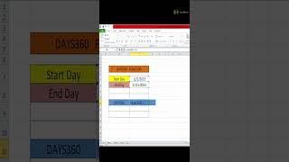 How to Used Days360 Function Formula in ms Excel  | Design By Minhaj |