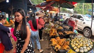 Cambodia Tour 2024 - Walking Tour 4K - Countryside Street Food & Phnom Penh City Market