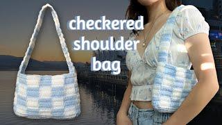 Checkered Crochet Shoulder Bag Tutorial | In-Depth & Beginner-Friendly