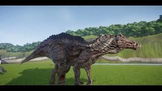 Dracodentitan vs Batman Indominus rex vs Yellow Tyrannosaurus Rex vs Giganotosaurus Dinosaur fight