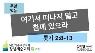 주일말씀 / 룻기 2:8-13  [여기서 떠나지 말고 함께 있으라] 신대현 목사