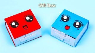 DIY paper gift box with a bottom: perfect for gifts - Birthday gift box making at home easy