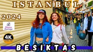 Istanbul Besiktas 4K Walking Tour | lovely Neighborhood, Fish Markets & Cozy Street Cafes | Nov 2024