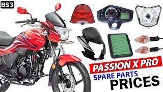 Hero Passion X PRO Spare Parts Price List  | Passion X Pro BS3 | Order Online  +91 98932 35053