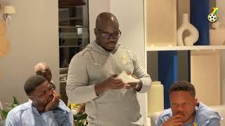 FORMER CAPTAIN ASAMOAH GYAN AND STEPHEN APPIAH SHARE FEW WORDS WITH THE BLACK STARS TEAM