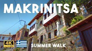 Makrinitsa Pelion Greece 4K Summer Afternoon Walk - Churches, Central Square & Shops Walking Tour