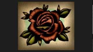Speed Drawing Lesson - How to draw a Rose Tattoo Neo-Traditional Design Tutorial