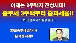 2주택자 전성시대! / 23년 종부세, 3주택부터 중과세율!! / 2주택자 종부세 얼마나 줄어드나? / 23년 종부세 사실상 합의 /  종부세 실계산 사례