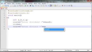 C++ Program to input dividend & divisor and print remainder & quotient