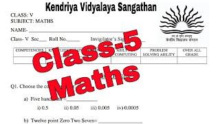 KV Question Paper/ Class-5 MATHS PT-2 / Kendriya Vidyalaya Question Paper Explained