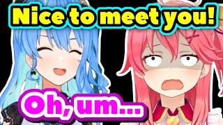 Miko Acted Like Aqua When She First Met Suisei【ENG Sub / hololive】