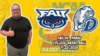 FAU vs Drake 11/22/24 Free College Basketball Picks and Predictions  | NCAAB Pick