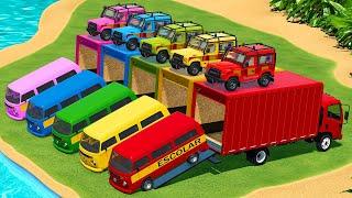 TRANSPORTING LIFEGUARD VEHICLES & SCHOLAR BUS WITH ISUZU TRUCKS! Farming Simulator 22