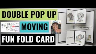  Double  Pop  Up  Moving  Fun  Fold  Card  Glitter  Pit