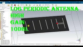log periodic with balun antenna with 10 5dbi gain in cst