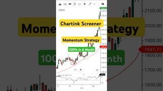 Momentum Strategy With Chartink Screener | swing trading strategy with chartink screener | #shorts