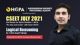 CSEET - LOGICAL REASONING (LIVE) Get Ready for Quick Revision + MCQ BY KAPIL TALREJA