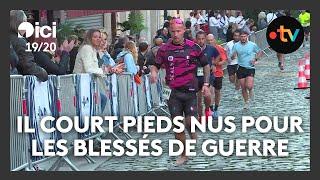 Alexis Guinet court pieds nus pour rendre hommage aux blessés de guerre