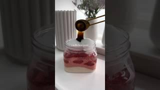 DIY strawberry body scrub #bodyscrub #diy #asmr #satisfying #viral #thatgirl #bodycare #strawberry