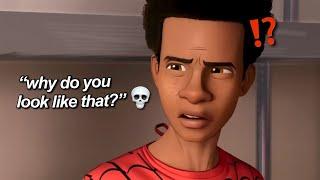 Miles Morales being a comedic relief for 6 and a half minutes straight