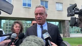 Robert F. Kennedy Jr. speaks to media after arriving too late to testify in Pa. Commonwealth Court