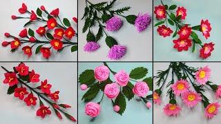 6 Easy Handmade Flowers - Easy Paper Flowers Most Views on Youtube Channel - DIY