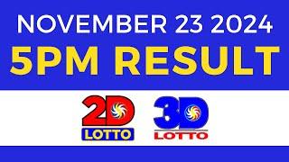 5pm Lotto Result Today November 23 2024 | PCSO Swertres Ez2