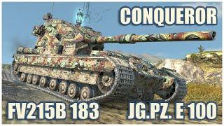 Conqueror, FV215b 183 & Jg.Pz. E 100 • WoT Blitz Gameplay