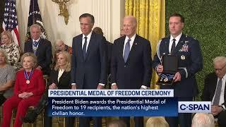 Mitt Romney accepts Presidential Medal of Freedom from Biden for George Romney (1-4-2025)