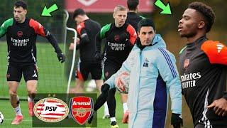 INSIDE ARSENAL’S INTENSE TRAINING SESSION AHEAD OF CHAMPIONS LEAGUE SHOWDOWN VS PSV!