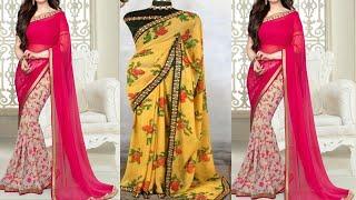 Daily Wear Georgette And Chiffon Saree | Fashion Style Corner